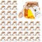 30 Pack 3.4 oz Mini Hexagon Honey Jars with Spoon, Empty Plastic Honey Jars with Wooden Spoons Thank You Tag Cork Cap and Rope for Wedding Favors Baby Shower Party Guests Gifts Cork Cap